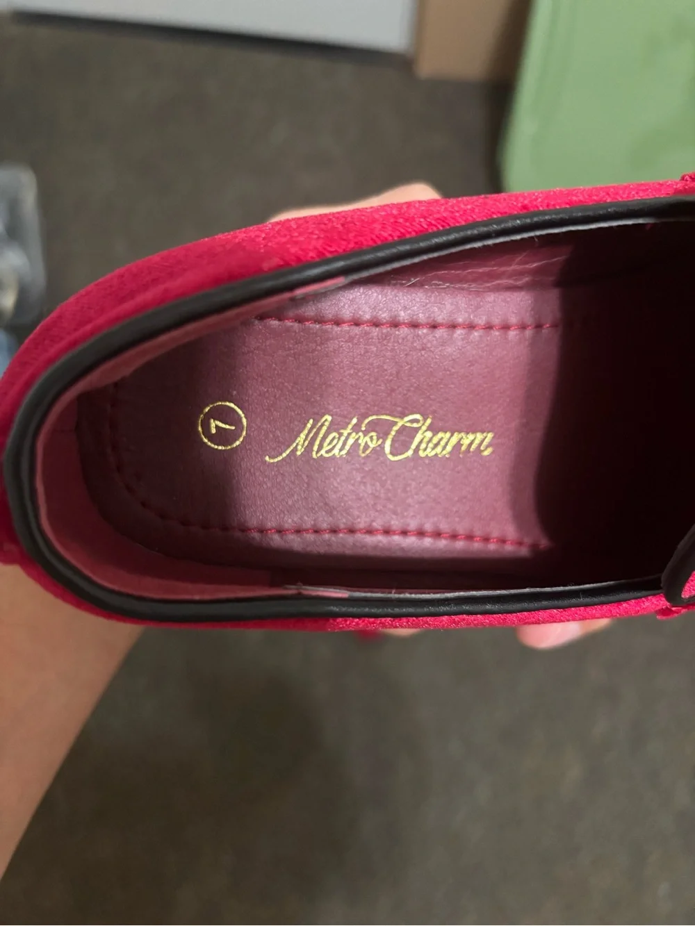 Allen Edmonds Red Velvet Loafers Gold Chain Detail Luxury Dress Shoes